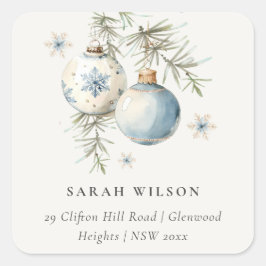 青ミニマル冬の水の色のチャストマスアドレス スクエアシール