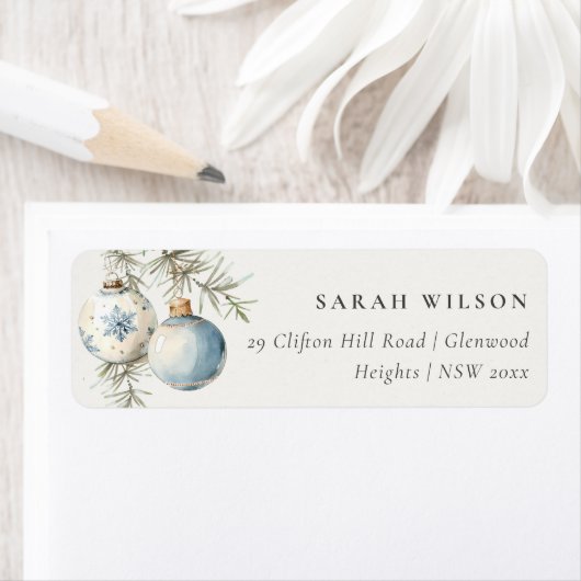 青ミニマル冬の水の色のチャストマスアドレス ラベル (インサイチュ)