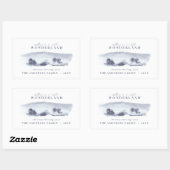 青ミニマル水色クリスマスホリデー 長方形シール (シート)