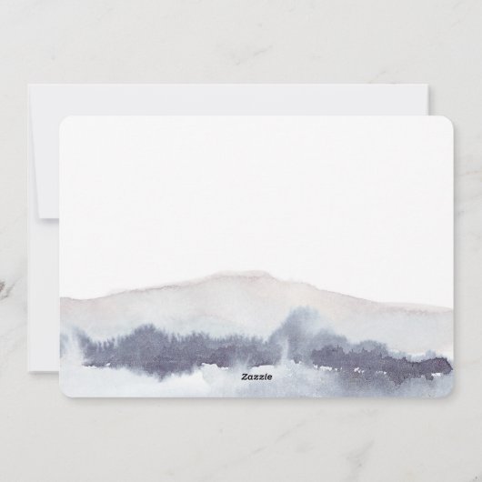 青ミニマル水色クリスマス シーズンカード (裏面)