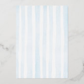 青ミニマル水色ベビーシャワー 箔招待状 (裏面)