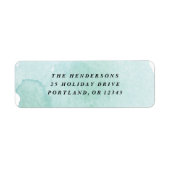 青ミニマル水色差出人住所 ラベル (正面)