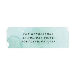 青ミニマル水色差出人住所 ラベル