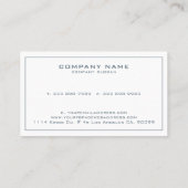 青ミニマル灰色と白のリバーシブルカードデザイン 名刺 (裏面)