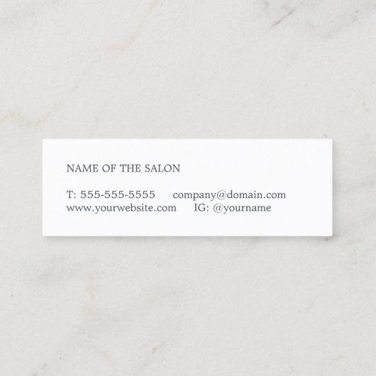 青ミニマル白はさみ美容師 スキニー名刺 (裏面)