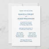 青ミニマル白テンプル結婚ズ2披露宴 招待状 (正面)