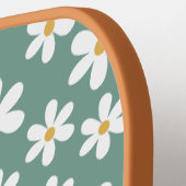 青ミニマル白デイジーボパーソナライズされたホ ピックルボールラケット (左詳細)