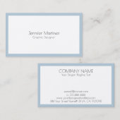 青ミニマル縁ど白 名刺 (正面/裏面)