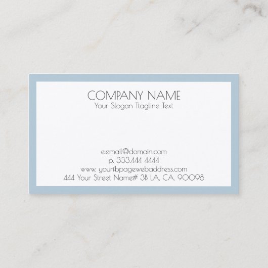 青ミニマル縁ど白 名刺 (裏面)