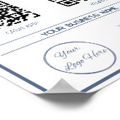 青ミニマル色2のQRコードのビジネススキャンを支払う ポスター (角)