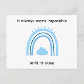 青ミニマル虹 ポストカード (正面)