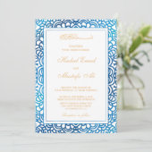 青ムスリム結婚式招待状 招待状 (スタンド正面)