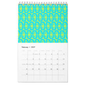 青メタボールパターン カレンダー (2月 2027)