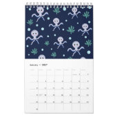 青メタボールパターン カレンダー (1月 2027)