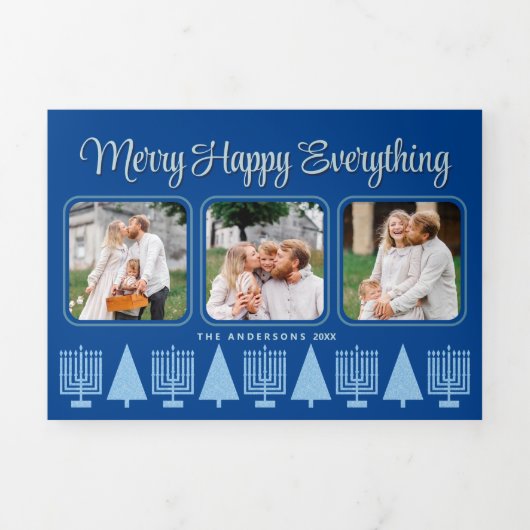 青メリー異教間スエレガントクリプト4写真 三つ折りクリスマスカード (カバー)
