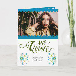 青メ伝統的キシカンフローラ写真キンセアニェラ 招待状