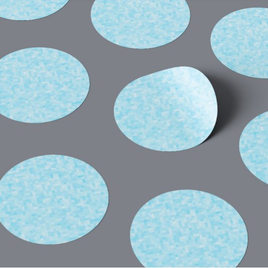 青モザイクのピクセル ラウンドシール