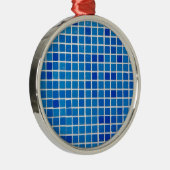 青モザイクタイル メタルオーナメント (右)