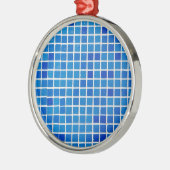 青モザイクタイル メタルオーナメント (左)