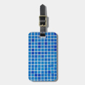 青モザイクタイル ラゲッジタグ (正面縦)