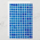 青モザイクタイル 便箋 (正面/裏面)