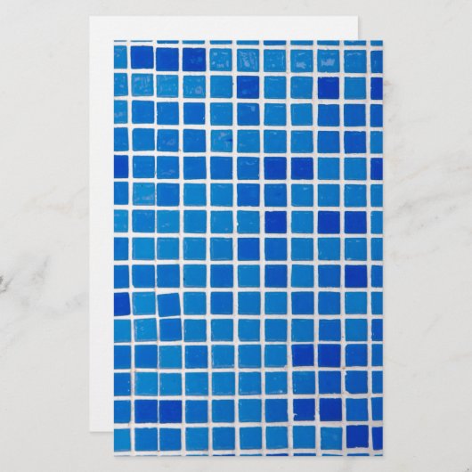 青モザイクタイル 便箋 (正面/裏面)