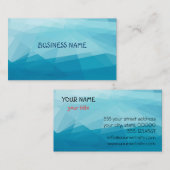 青モザイク幾何モダン図形 名刺 (正面/裏面)