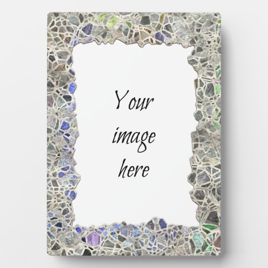 青モザイク枠 フォトプラーク (正面)