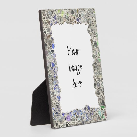 青モザイク枠 フォトプラーク (側面)