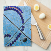 青モザイク キッチンタオル (四つ折り)