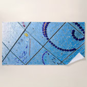 青モザイク ビーチタオル (正面)