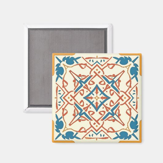 青モザイク マグネット (正面/裏面)