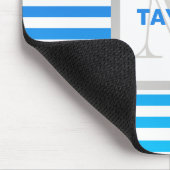 青モダンいグラデーションストライプ文字(名前モノグラム) マウスパッド (コーナー)