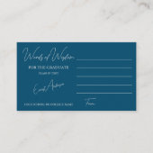 青モダンいシンプル英知の言葉 エンクロージャーカード (正面)