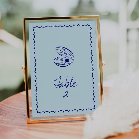 青モダンいシ地中海のェルテーブル番号 招待状