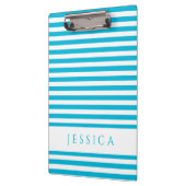 青モダンいストライプパターン名 クリップボード (左)