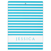 青モダンいストライプパターン名 クリップボード (裏面)