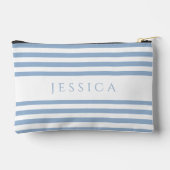 青モダンいストライプ名 アクセサリーポーチ (裏面)