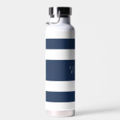 青モダンいストライプ名 ウォーターボトル (右面)