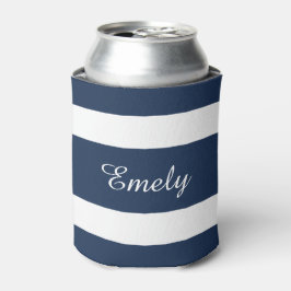 青モダンいストライプ名 缶クーラー
