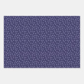 青モダンいストライプ点 ラッピングペーパーシート (正面2)