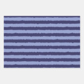 青モダンいストライプ点 ラッピングペーパーシート (正面)