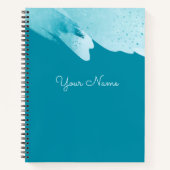 青モダンいスパーソナライズされたクリプト名 ノートブック (正面)