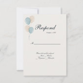 青モダンいバプテスマカスタムス写真RSVP 出欠カード (裏面)