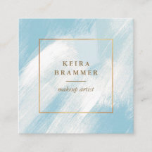 青モダンいブラシストローク金ゴールドフレーム正方形