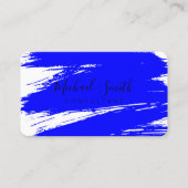 青モダンいブラシストロ絵を描ーク 名刺 (正面)