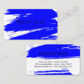 青モダンいブラシストロ絵を描ーク 名刺 (正面/裏面)
