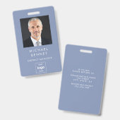 青モダンい写企業の真ID バッジ (正面＆裏面)