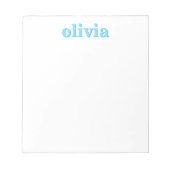 青モダンい名パーソナライズされた前 ノートパッド (正面)