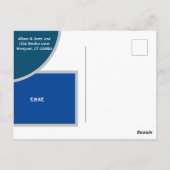 青モダンい図形保存日付はがきII ポストカード (裏面)